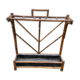 Door old wooden umbrellas turned