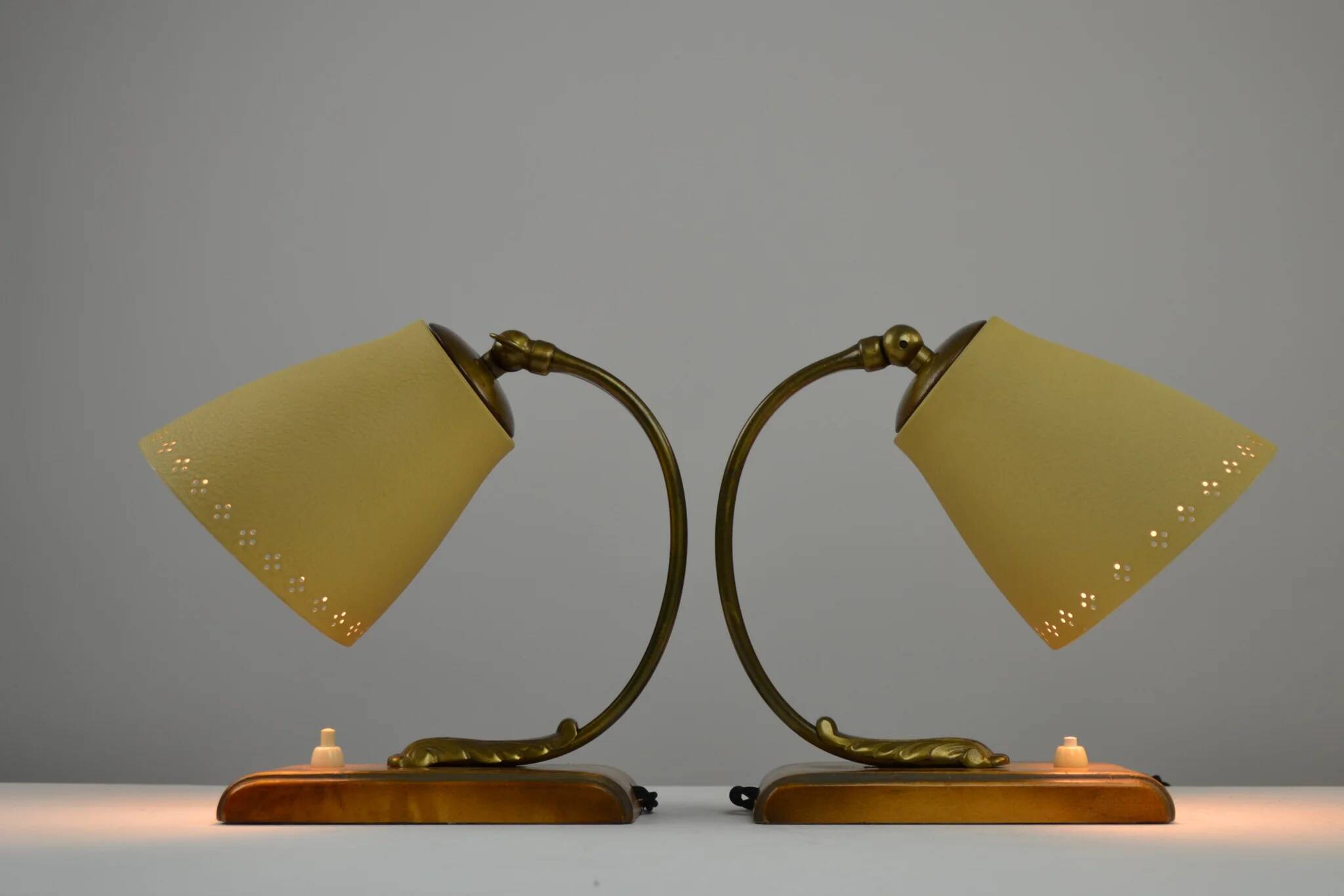 Pair of Table or Desk Lamps, Sweden, 1940s/1950s by EWÅ Armaturfabrik (attributed)