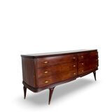 Commode en placage de palissandre avec plateau en onyx vert