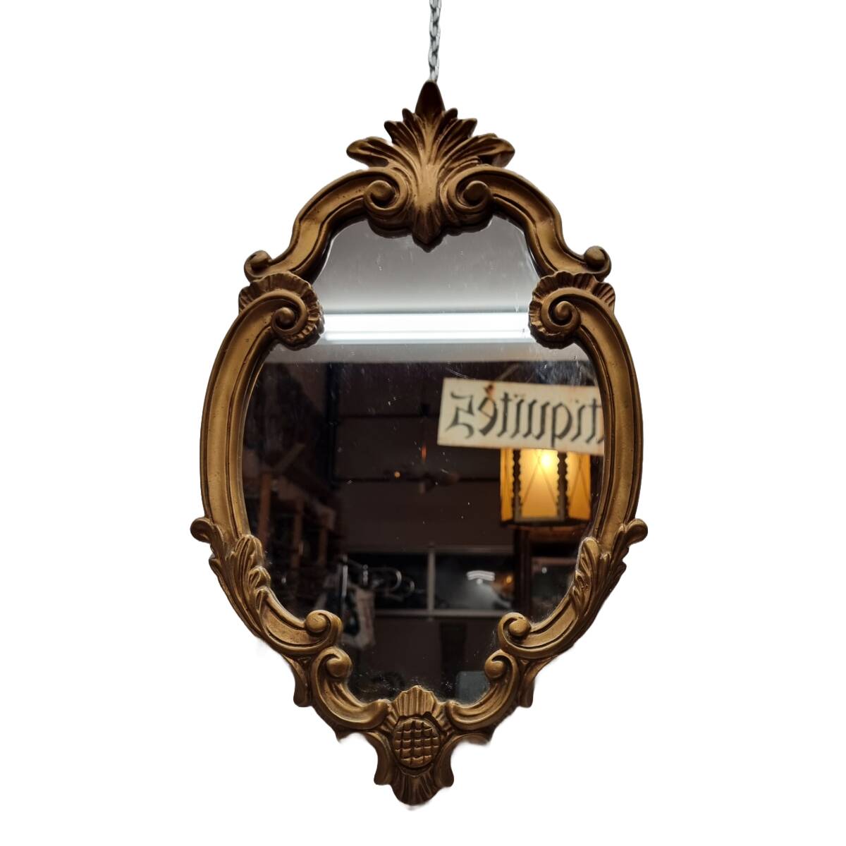 Miroir à crête de style rococo vintage, années 1960/70