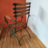 Chair for winter garden or veranda, early 20th, teak and wrought iron