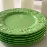 6 barbotine dessert plates.