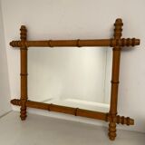 Turned wooden mirror bamboo style 1900s