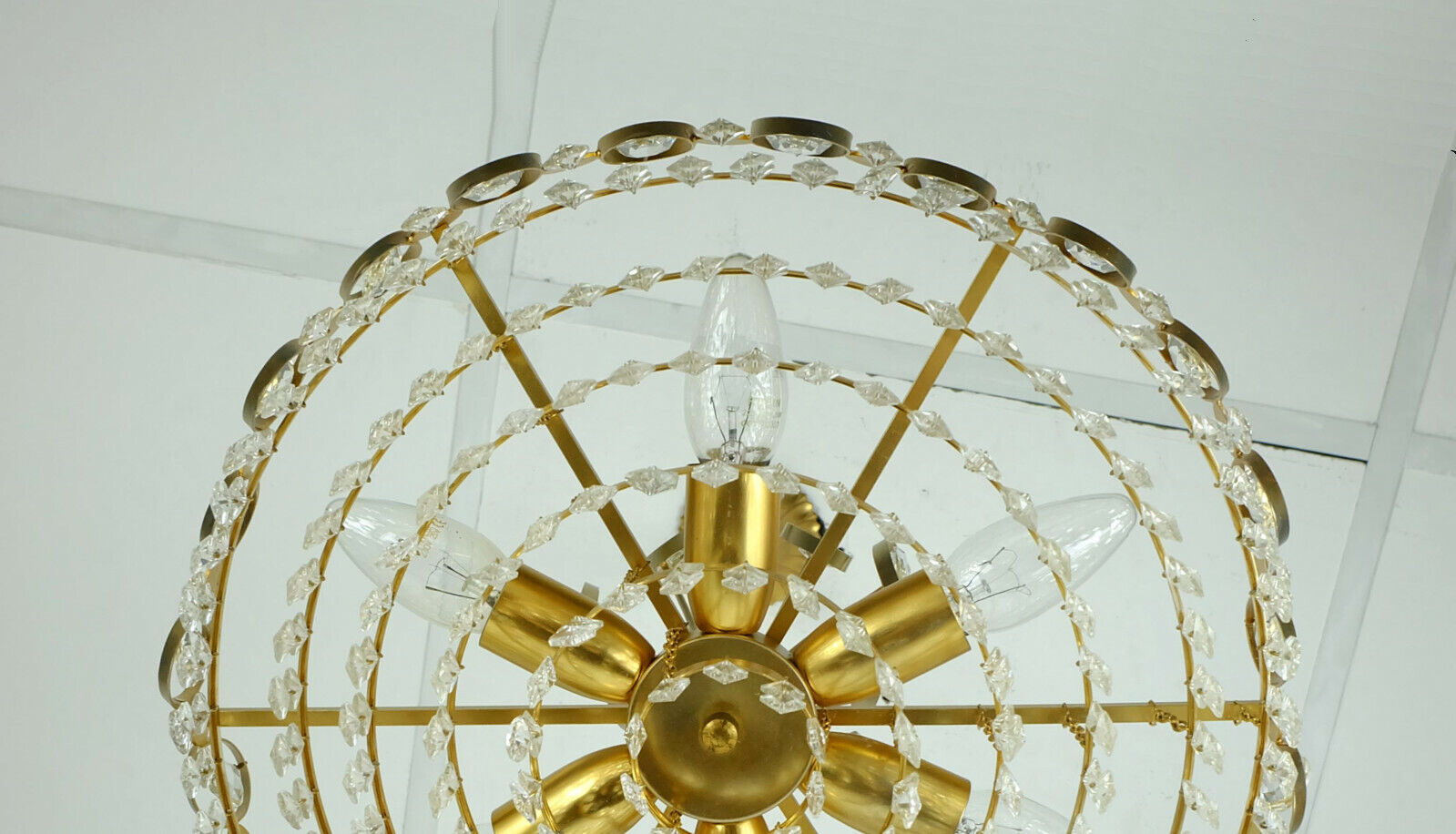 Mid century chandelier Palwa crystal glass