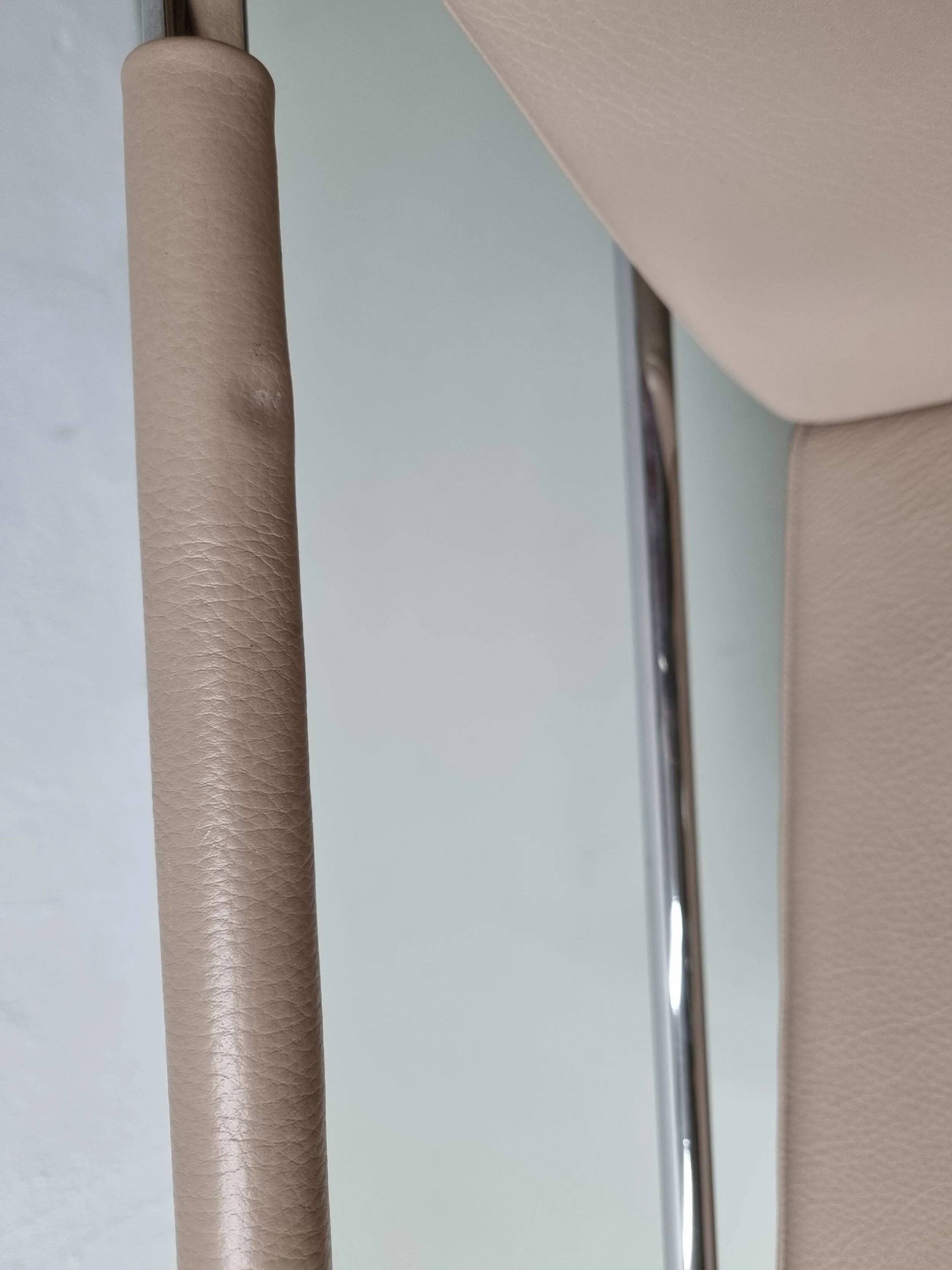 2 vintage nude leather "Cinema" easy chairs by Gunilla Allard for Lammhults | 1990s