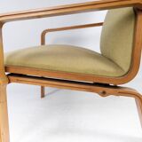 Fauteuil en chêne et tissu par Fritz Hansen