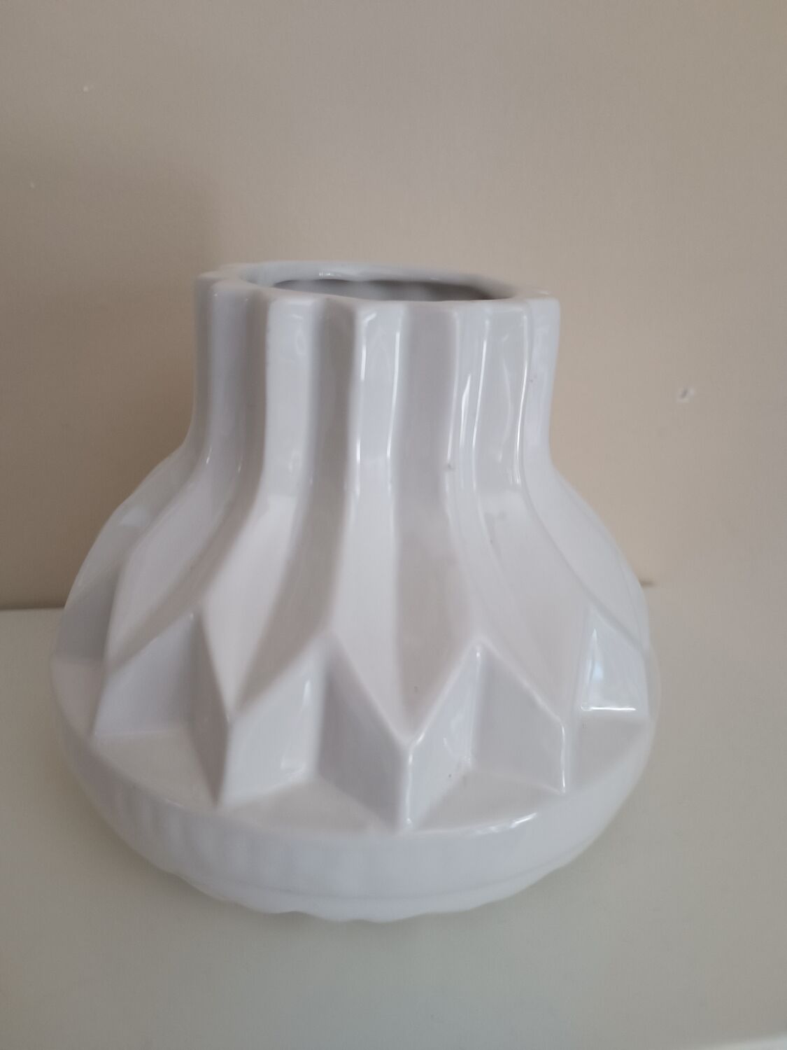 Vintage white ceramic vase