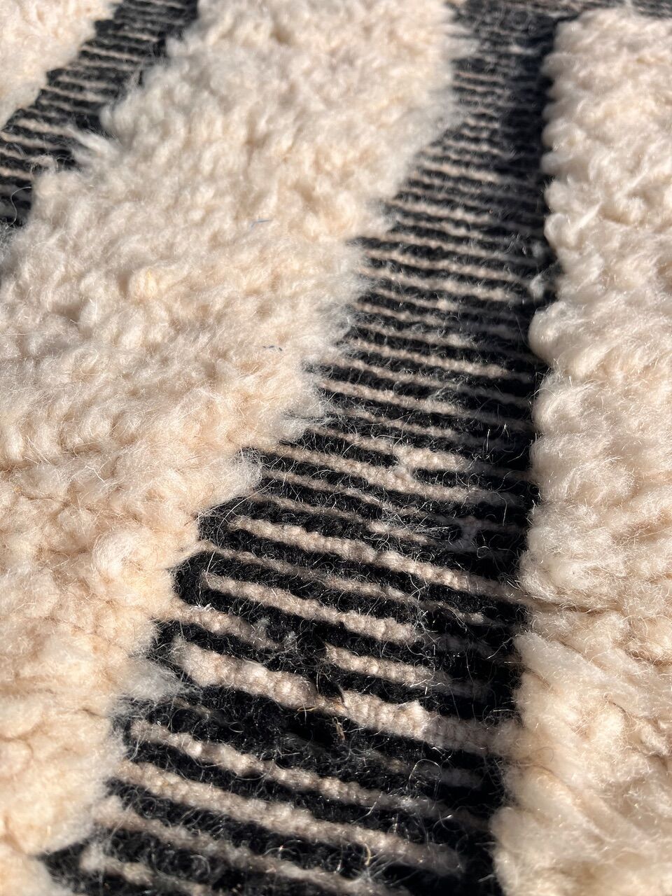 Mrirt Edition - Custom Mrirt Moroccan Rug – Black and White Design