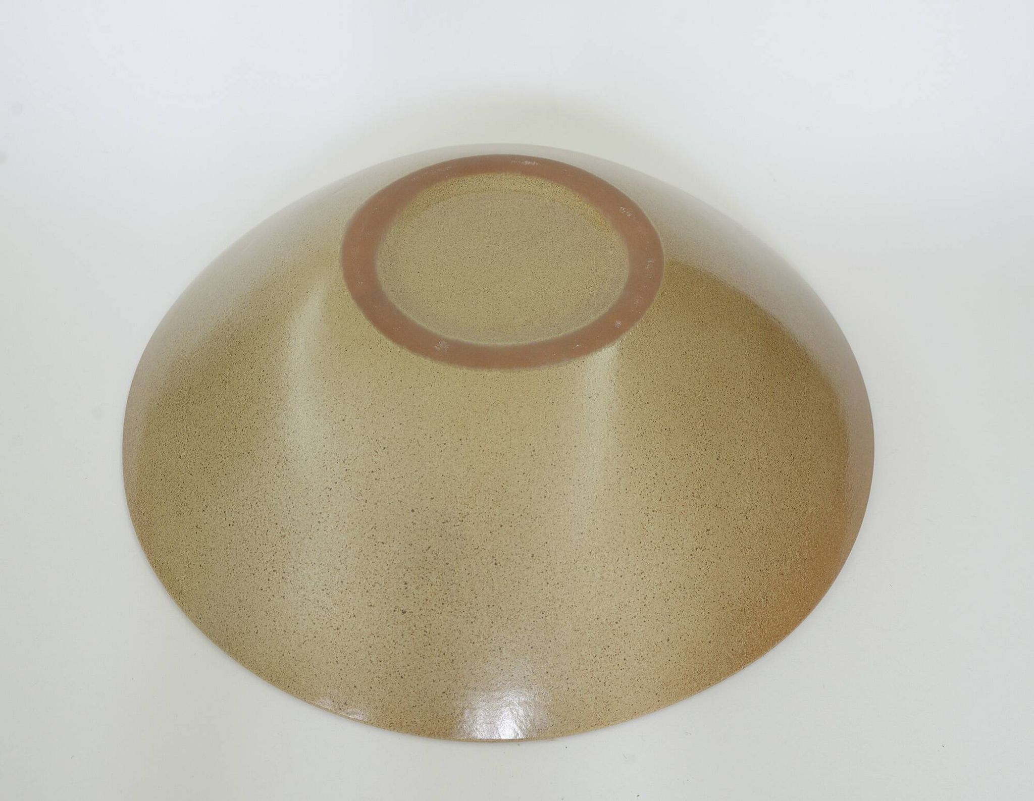 Bol à fruits vintage en céramique beige, pièce maîtresse, grand bol en poterie