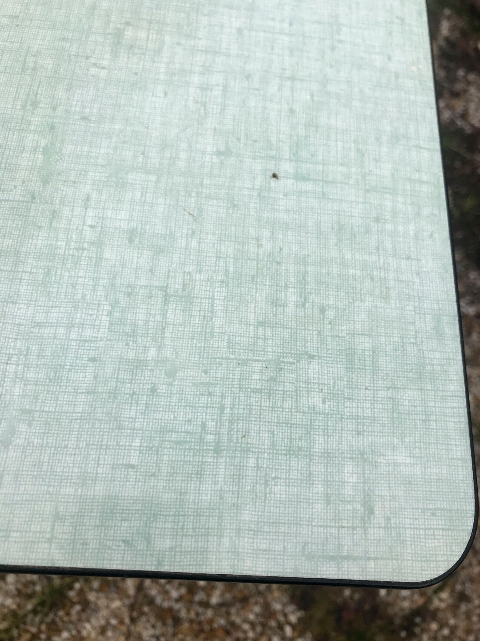 Table and chairs in water green formica