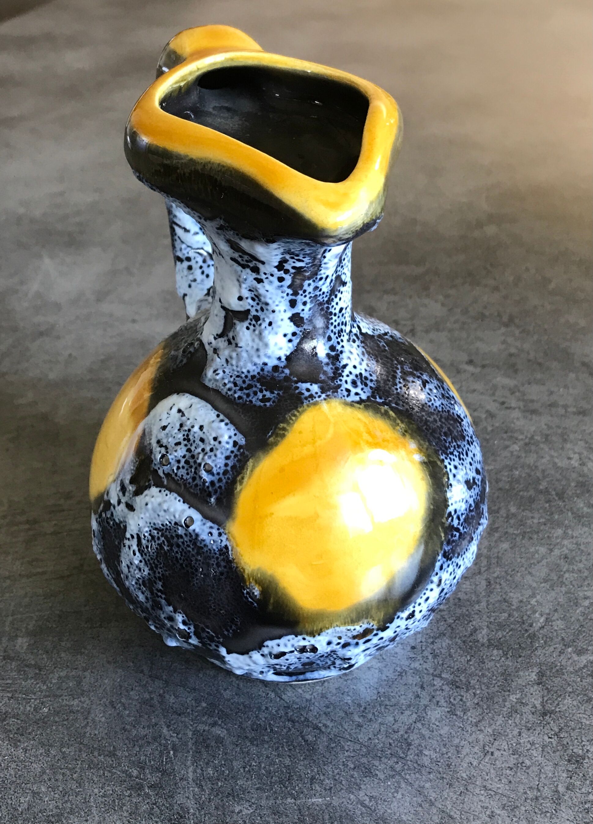 Ceramic pitcher fat lava from vallauris 14.5 cm