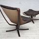 1970s, Norwegian design by Sigurd Ressel, chair "Falcon" with footstool.