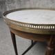 Louis XVI style bouillotte table, marble top.