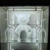 Vintage industrial showcase with LED interior lighting