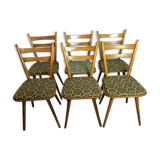 Lot of six vintage chairs feet compass