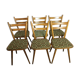 Lot of six vintage chairs feet compass