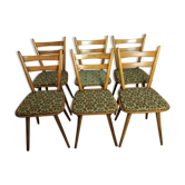 Lot of six vintage chairs feet compass