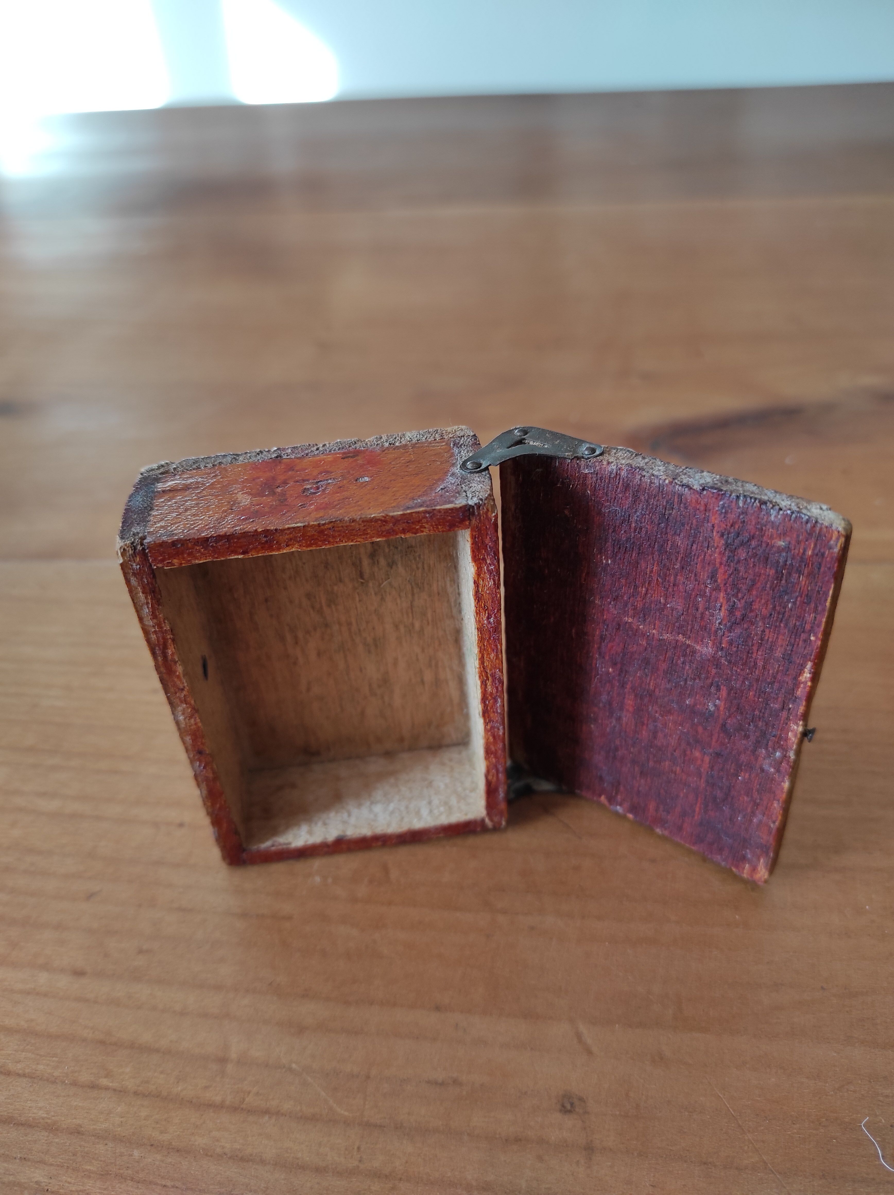 Wooden box decorated badge and unicorn