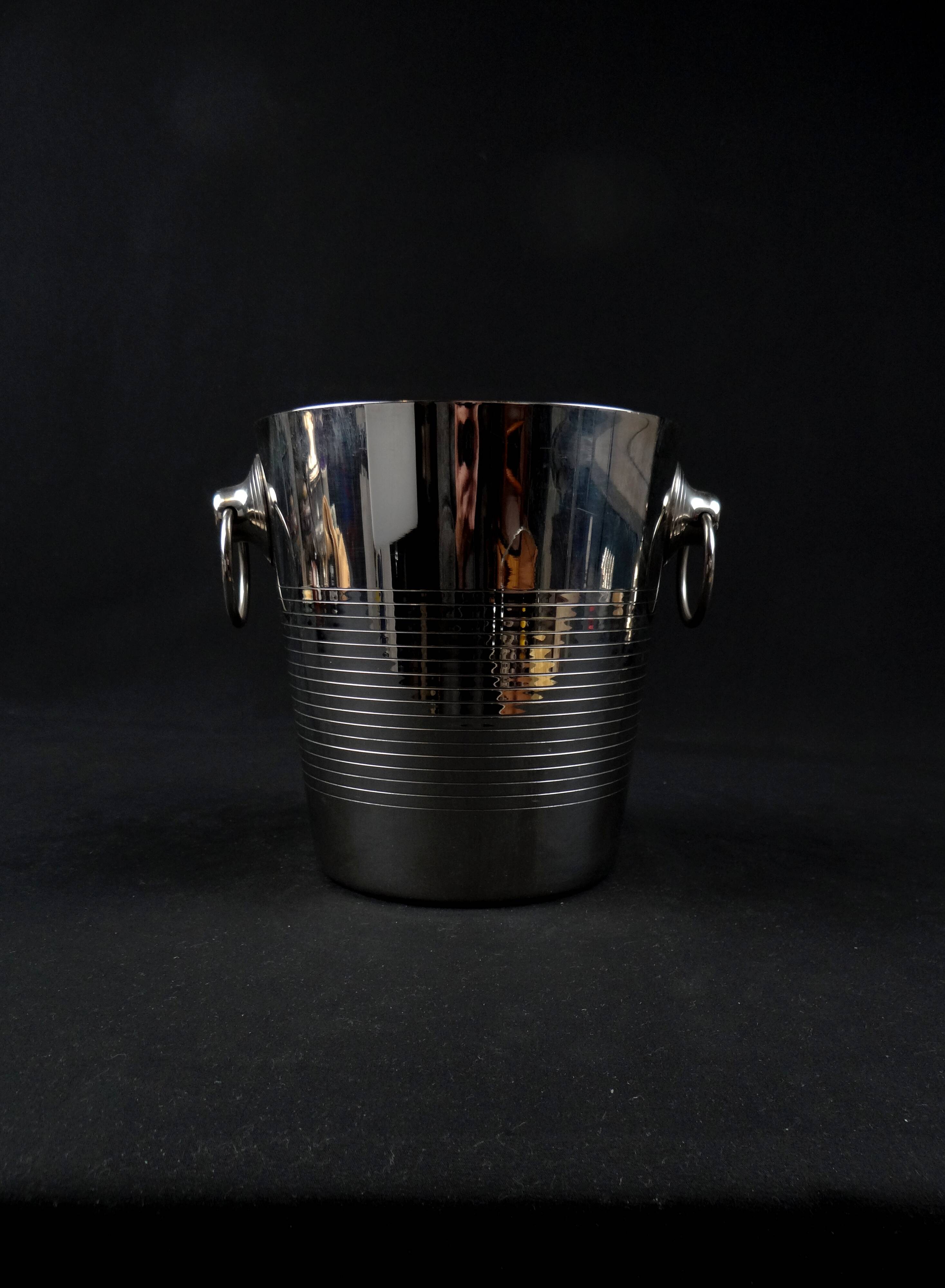 Vintage 1970s stainless steel champagne bucket by Létang Rémy
