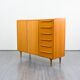 Enfilade haute, armoire à linge, années 60, frêne