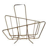 Collector vintage 60s magazine holder in gold painted metal