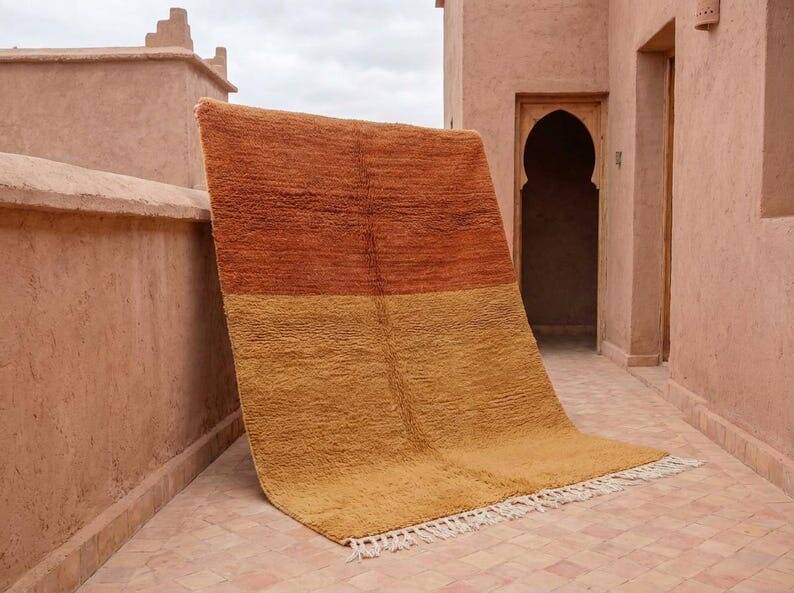 Handmade natural wool rug size 2/3 m