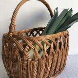 Braided wicker basket