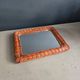 Vintage woven rattan mirror