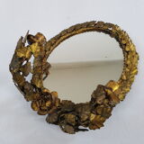 Golden italian candleholder mirror 23x30cm