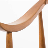 Suite de 4 fauteuils hêtre teinte et lin noir design danois 1950