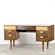 Midcentury Uniflex Walnut And Beech Concave Desk Designed By Gunther