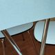 4 blue Formica chairs