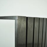 Vintage handmade wide SLATTED bench / side table, Netherlands 1970s