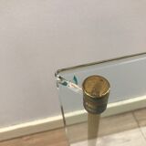 Pair of pieces of regency brass sofas and 60s glass