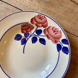 Set of 6 vintage deep plates, Rose Rouge model, by HBCM