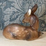Antique German ceramic fawn