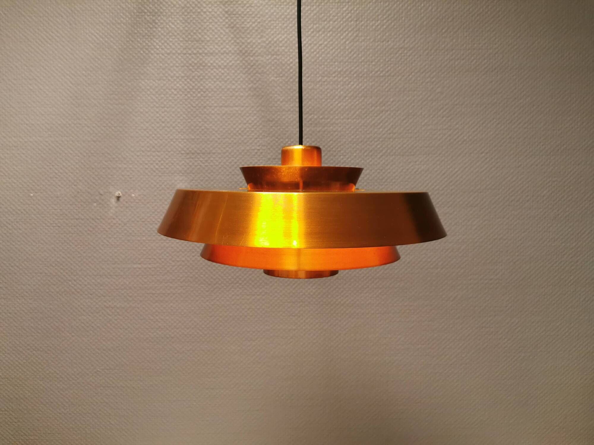 Hanging lamp model ‘Nova’ designed by Jo Hammerborg for Danish Fog&Mørup 1963 in copper