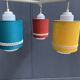 Pendant lamp 3 colorful shades 1960s