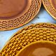 Set of 7 digoin Sarreguemines dessert plates in 50s slurry