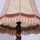 Lampe de sol Art Déco en chêne et textile, tchèque, années 1920.