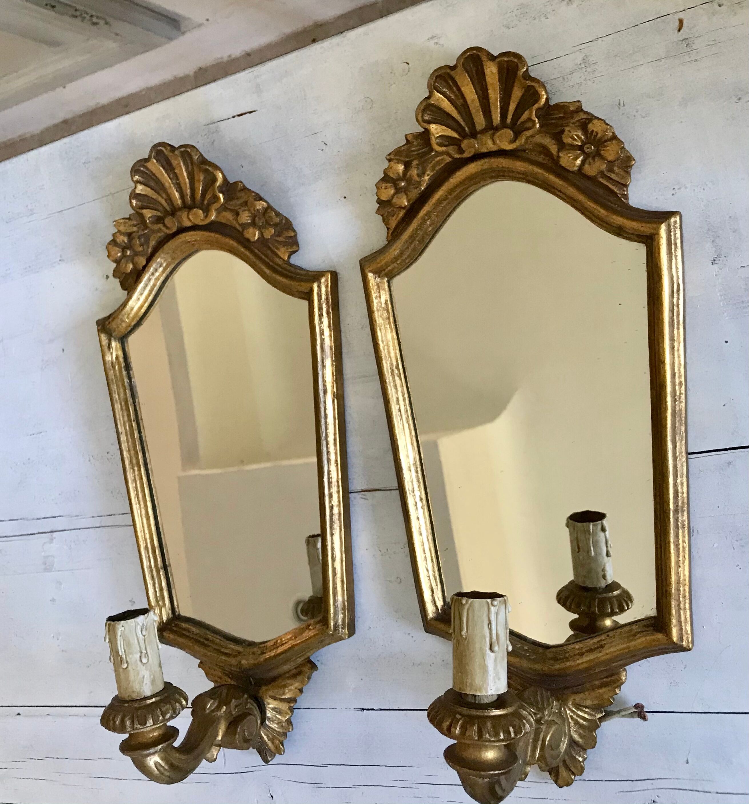 Pair of florentine wall lamps