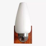 Scandinavian wall light, Glass and teak