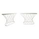 White Twisted Console 1980s  Noguchi Style USA Mid Century Oval