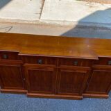 Large English bookcase in solid wood, 19th century