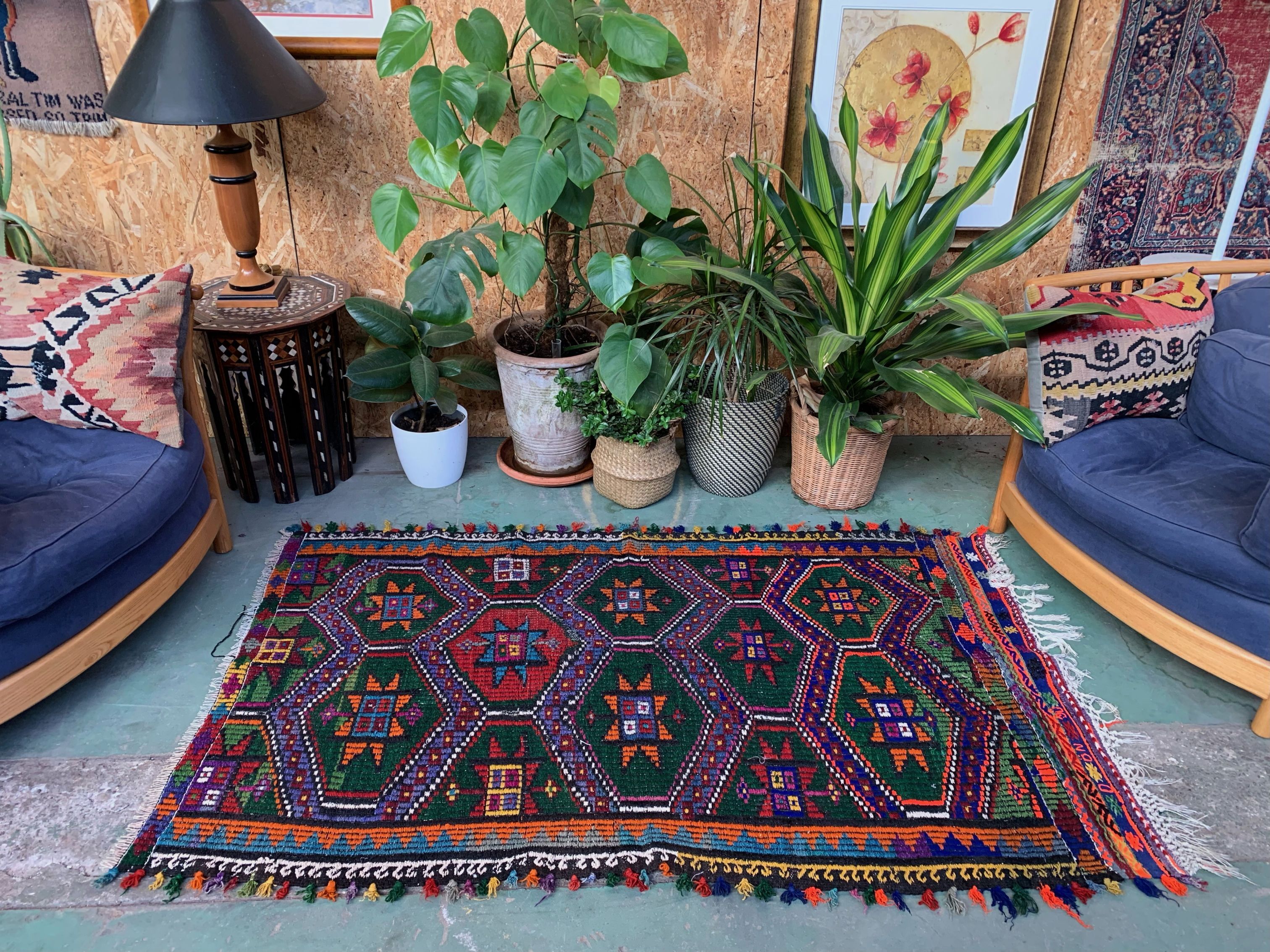 Medium Vintage Turkish Kilim Rug 176x105 cm Wool Kelim