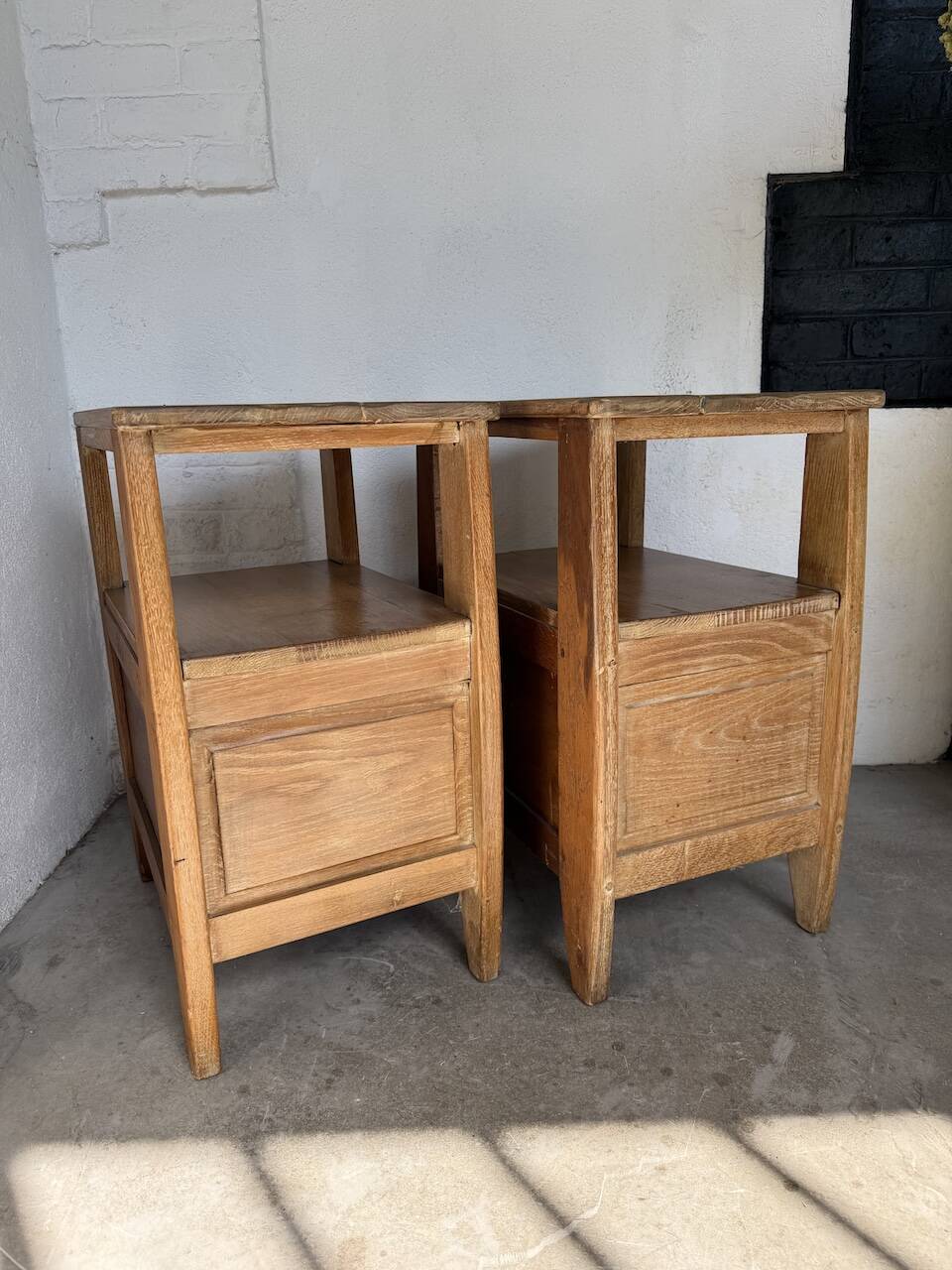 Pair of oak bedside tables 1950