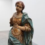 French 18th Century Religious Statue of the Virgin Mary on a cloud