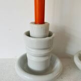 Set of 2 porcelain candle holders