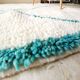 Berber carpet blessed ouarain true turquoise blue with diamonds in wool