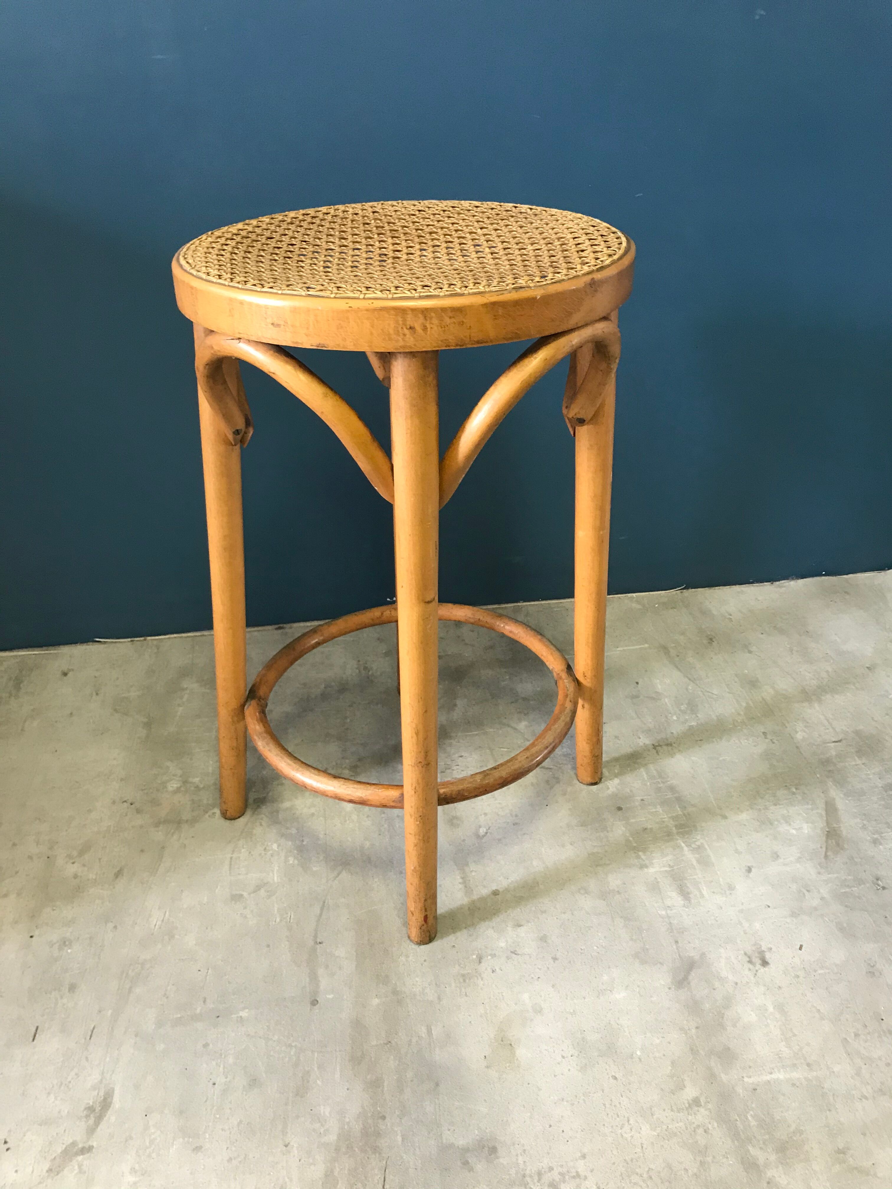 Stool with caning